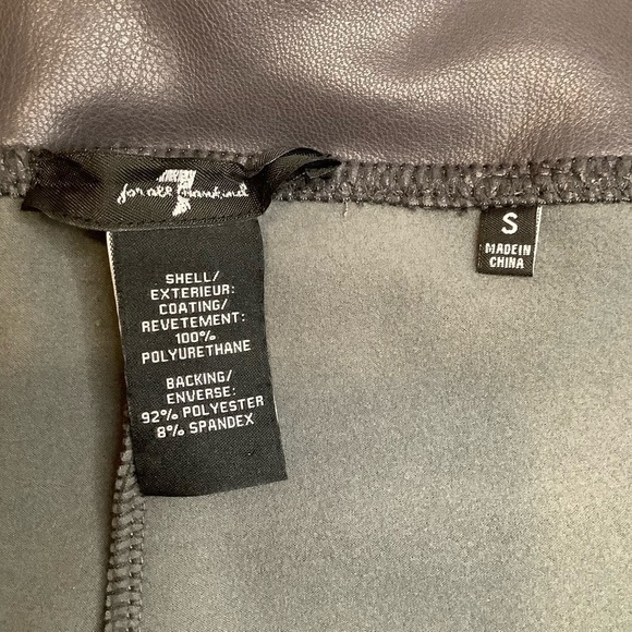 7 FOR ALL MANKIND Gray Vegan Leather Liquid Leggings Size S - Picture 7 of 10